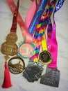 Many different sports medalsÃÂ  mini marathon
